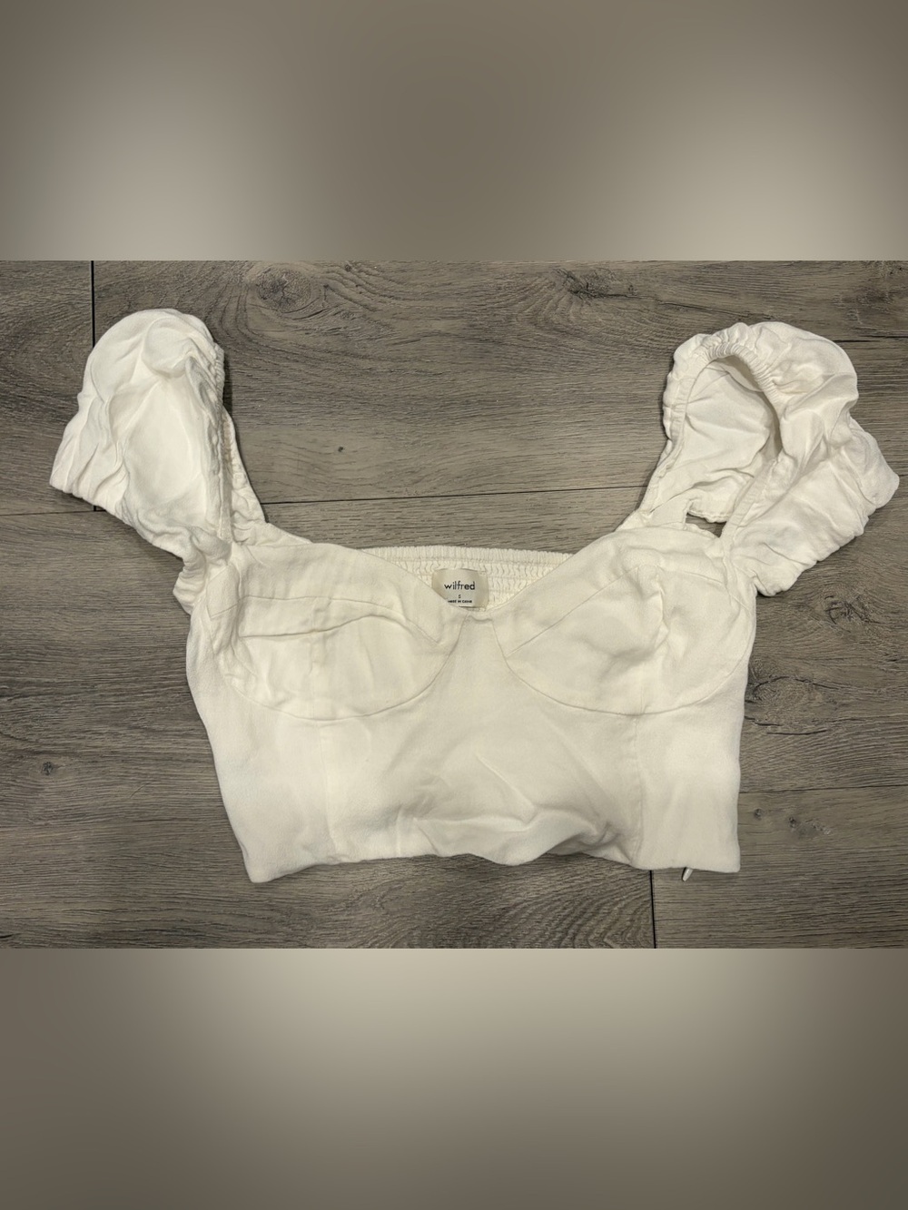 Wilfred Novella Blouse White Cropped Top Like New
